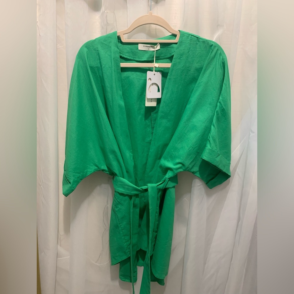 Commense Oversized Linen Tied Two Piece Pants Set - Picture 5 of 11